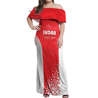 Custom Sudan Football Off Shoulder Maxi Dress Come On Falcons of Jediane - Wonder Print Shop