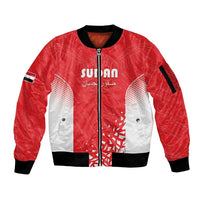Custom Sudan Football Sleeve Zip Bomber Jacket Come On Falcons of Jediane - Wonder Print Shop
