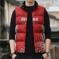Custom Sudan Football Sleeveless Puffer Jacket Come On Falcons of Jediane - Wonder Print Shop
