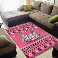 Personalised Germany Christmas Area Rug Cute Pink Gnome Frohe Weihnachten - Wonder Print Shop