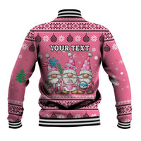 Personalised Germany Christmas Baseball Jacket Cute Pink Gnome Frohe Weihnachten - Wonder Print Shop