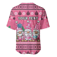 Personalised Germany Christmas Baseball Jersey Cute Pink Gnome Frohe Weihnachten - Wonder Print Shop
