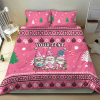 Personalised Germany Christmas Bedding Set Cute Pink Gnome Frohe Weihnachten - Wonder Print Shop