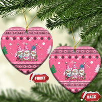 Personalised Germany Christmas Ceramic Ornament Cute Pink Gnome Frohe Weihnachten - Wonder Print Shop