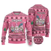 Personalised Germany Christmas Ugly Christmas Sweater Cute Pink Gnome Frohe Weihnachten - Wonder Print Shop