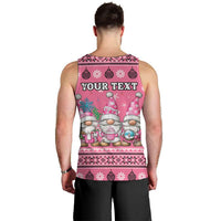 Personalised Germany Christmas Men Tank Top Cute Pink Gnome Frohe Weihnachten - Wonder Print Shop