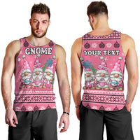 Personalised Germany Christmas Men Tank Top Cute Pink Gnome Frohe Weihnachten - Wonder Print Shop