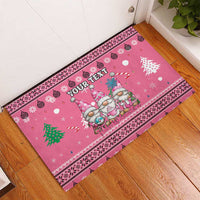 Personalised Germany Christmas Rubber Doormat Cute Pink Gnome Frohe Weihnachten - Wonder Print Shop