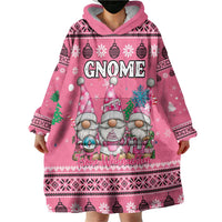 Personalised Germany Christmas Wearable Blanket Hoodie Cute Pink Gnome Frohe Weihnachten - Wonder Print Shop
