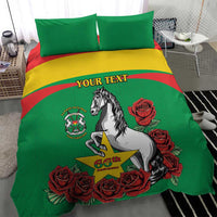 Personalised Burkina Faso Republic Day Bedding Set Happy 66th Anniversary with White Stallion - Wonder Print Shop