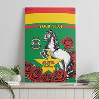 Personalised Burkina Faso Republic Day Canvas Wall Art Happy 66th Anniversary with White Stallion - Wonder Print Shop