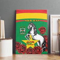 Personalised Burkina Faso Republic Day Canvas Wall Art Happy 66th Anniversary with White Stallion - Wonder Print Shop