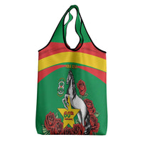 Personalised Burkina Faso Republic Day Grocery Bag Happy 66th Anniversary with White Stallion