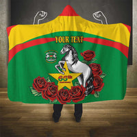 Personalised Burkina Faso Republic Day Hooded Blanket Happy 66th Anniversary with White Stallion