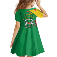 Personalised Burkina Faso Republic Day Kid Short Sleeve Dress Happy 66th Anniversary with White Stallion - Wonder Print Shop