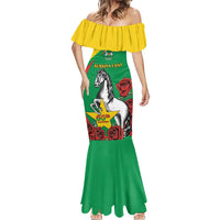Personalised Burkina Faso Republic Day Mermaid Dress Happy 66th Anniversary with White Stallion - Wonder Print Shop