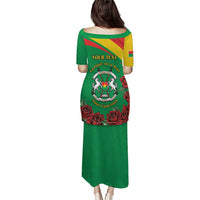 Personalised Burkina Faso Republic Day Puletasi Happy 66th Anniversary with White Stallion - Wonder Print Shop