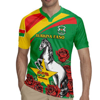 Personalised Burkina Faso Republic Day Rugby Jersey Happy 66th Anniversary with White Stallion - Wonder Print Shop