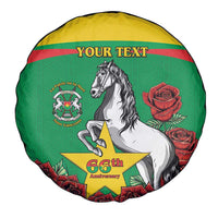 Personalised Burkina Faso Republic Day Spare Tire Cover Happy 66th Anniversary with White Stallion - Wonder Print Shop