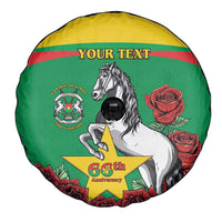 Personalised Burkina Faso Republic Day Spare Tire Cover Happy 66th Anniversary with White Stallion - Wonder Print Shop