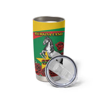 Personalised Burkina Faso Republic Day Tumbler Cup Happy 66th Anniversary with White Stallion - Wonder Print Shop