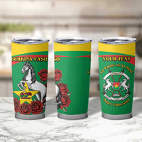 Personalised Burkina Faso Republic Day Tumbler Cup Happy 66th Anniversary with White Stallion - Wonder Print Shop
