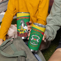 Personalised Burkina Faso Republic Day Tumbler Cup Happy 66th Anniversary with White Stallion - Wonder Print Shop