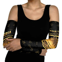 Personalized Liberia Vai Syllabary Heritage Arm Sleeves National Emblem Golden Style - Wonder Print Shop