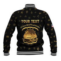 Personalized Liberia Vai Syllabary Heritage Baseball Jacket National Emblem Golden Style - Wonder Print Shop