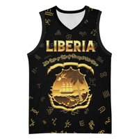 Personalized Liberia Vai Syllabary Heritage Basketball Jersey National Emblem Golden Style - Wonder Print Shop