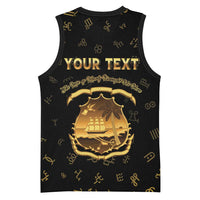 Personalized Liberia Vai Syllabary Heritage Basketball Jersey National Emblem Golden Style - Wonder Print Shop