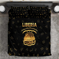 Liberia Vai Syllabary Heritage Bedding Set National Emblem Golden Style - Wonder Print Shop