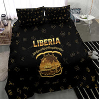Liberia Vai Syllabary Heritage Bedding Set National Emblem Golden Style - Wonder Print Shop