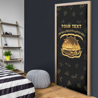 Personalized Liberia Vai Syllabary Heritage Door Cover National Emblem Golden Style - Wonder Print Shop