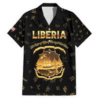 Personalized Liberia Vai Syllabary Heritage Family Matching Mermaid Dress and Hawaiian Shirt National Emblem Golden Style - Wonder Print Shop