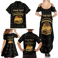 Personalized Liberia Vai Syllabary Heritage Family Matching Summer Maxi Dress and Hawaiian Shirt National Emblem Golden Style - Wonder Print Shop