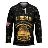 Personalized Liberia Vai Syllabary Heritage Hockey Jersey National Emblem Golden Style - Wonder Print Shop