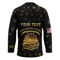 Personalized Liberia Vai Syllabary Heritage Hockey Jersey National Emblem Golden Style - Wonder Print Shop