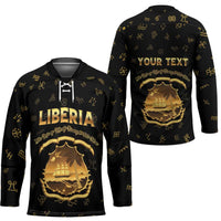Personalized Liberia Vai Syllabary Heritage Hockey Jersey National Emblem Golden Style - Wonder Print Shop