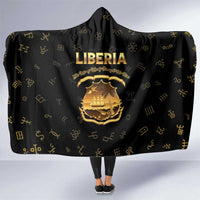 Liberia Vai Syllabary Heritage Hooded Blanket National Emblem Golden Style - Wonder Print Shop