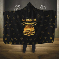 Liberia Vai Syllabary Heritage Hooded Blanket National Emblem Golden Style - Wonder Print Shop
