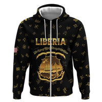 Personalized Liberia Vai Syllabary Heritage Hoodie National Emblem Golden Style - Wonder Print Shop