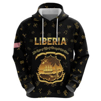 Personalized Liberia Vai Syllabary Heritage Hoodie National Emblem Golden Style - Wonder Print Shop