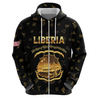 Personalized Liberia Vai Syllabary Heritage Hoodie National Emblem Golden Style - Wonder Print Shop