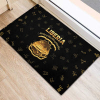 Liberia Vai Syllabary Heritage Rubber Doormat National Emblem Golden Style - Wonder Print Shop