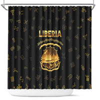 Liberia Vai Syllabary Heritage Shower Curtain National Emblem Golden Style - Wonder Print Shop