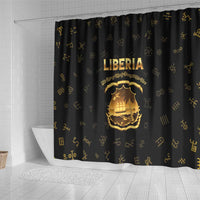 Liberia Vai Syllabary Heritage Shower Curtain National Emblem Golden Style - Wonder Print Shop