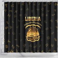 Liberia Vai Syllabary Heritage Shower Curtain National Emblem Golden Style - Wonder Print Shop
