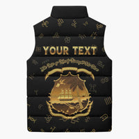 Personalized Liberia Vai Syllabary Heritage Sleeveless Puffer Jacket National Emblem Golden Style - Wonder Print Shop