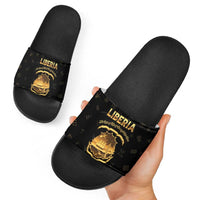 Liberia Vai Syllabary Heritage Slide Sandals National Emblem Golden Style - Wonder Print Shop